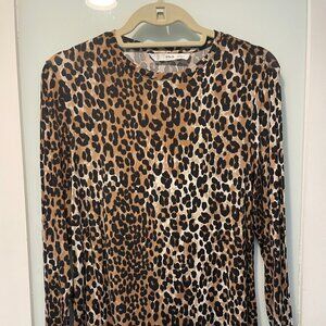 Mango long sleeve leopard print XL top